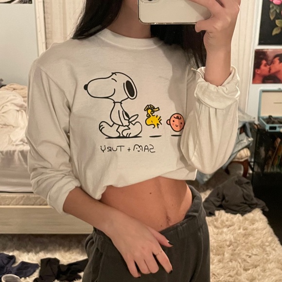Urban Outfitters Tops - SOLDD!!!!!! White Long Sleeve Peanuts Tee